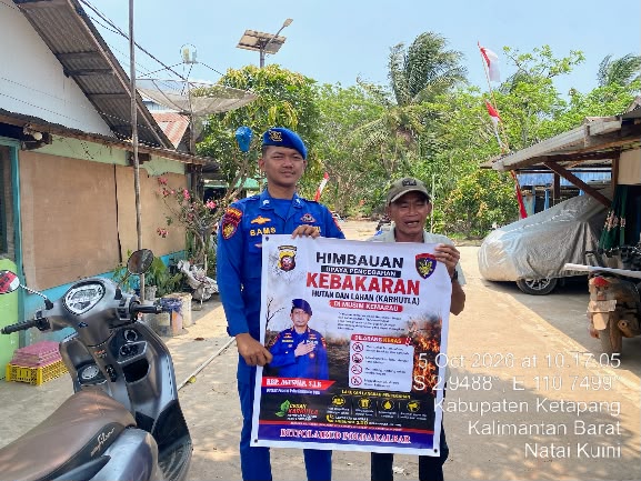 ANGGOTA KP. VI-1015 NATAI KUINI LAKSANAKAN GIAT HIMBAUAN UPAYA PENCEGAHAN KARHUTLA DI MUSIM KEMARAU