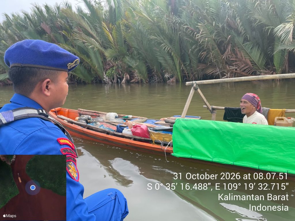 JANGAN MELAKUKAN AKTIFITAS ILEGAL ANGGOTA KP VI-2002 MUARA KUBU SAMPAIKAN HIMBAUAN KEPADA NELAYAN/PEMANCING